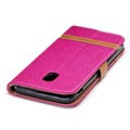 Samsung Galaxy J3 (2017) Canvas Diary Lommebok-deksel - Varm Rosa