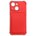 Card Armor Series iPhone 13 Mini Silikondeksel - Rød