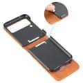 Card Series Samsung Galaxy Z Flip4 Lommebok-deksel - Brun