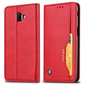 Kortsett-serien Samsung Galaxy J6+ Lommebok-deksel - Rød