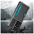 Kortholder Samsung Galaxy S21 Ultra 5G Hybrid-deksel - Svart