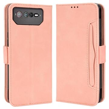 Asus ROG Phone 6/6 Pro Lommebok-deksel med Kortholder - Rosa