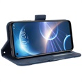 HTC Desire 22 Pro Lommebok-deksel med Kortholder - Blĺ