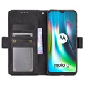 Motorola Moto E7 Plus Lommebok-deksel med Kortholder - Svart