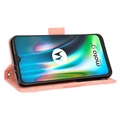 Motorola Moto E7 Plus Lommebok-deksel med Kortholder - Rosa