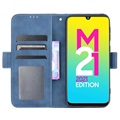 Samsung Galaxy M21 2021 Lommebok-deksel med Kortholder - Blĺ