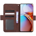 Motorola Edge 40 Pro/Edge+ (2023) Lommebok-deksel med Kortholder - Brun