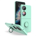 Huawei P50 Pocket Deksel med Ring Holder - Lysecyan