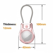 Apple AirTag/AirTag 2-etui med rustfritt stålreim - gjennomsiktig rosa
