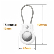 Apple AirTag/AirTag 2-etui med trådrem i rustfritt stål - hvit