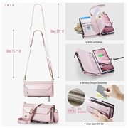 Samsung Galaxy Z Fold8 Ultra CaseMe C36 RFID-blokkerende lommeboketui - Rosa