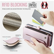 Samsung Galaxy Z Fold8 Ultra CaseMe C36 RFID-blokkerende lommeboketui - Rosa