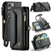 iPhone 15 Pro CaseMe C36 RFID-blokkerende lommeboketui - svart