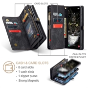 Samsung Galaxy A35 Caseme 008 2-i-1 Multifunksjonell Lommebok-deksel - Svart