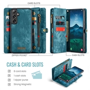 Samsung Galaxy S24 FE Caseme 008 2-i-1 Multifunksjonell Lommebok-deksel - Blå