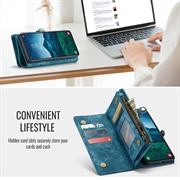 Samsung Galaxy S24 FE Caseme 008 2-i-1 Multifunksjonell Lommebok-deksel - Blå