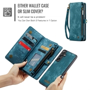 Samsung Galaxy S24 FE Caseme 008 2-i-1 Multifunksjonell Lommebok-deksel - Blå