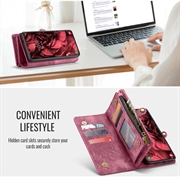 Samsung Galaxy S24 FE Caseme 008 2-i-1 Multifunksjonell Lommebok-deksel - Rød