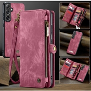 Samsung Galaxy S24 FE Caseme 008 2-i-1 Multifunksjonell Lommebok-deksel - Rød