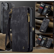 iPhone 16 Plus Caseme 008 2-i-1 Multifunksjonell Lommebok-deksel - Svart