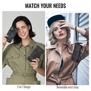 iPhone 16 Plus Caseme 008 2-i-1 Multifunksjonell Lommebok-deksel - Svart