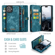 iPhone 16 Plus Caseme 008 2-i-1 Multifunksjonell Lommebok-deksel - Blå