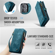 iPhone 16 Plus Caseme 008 2-i-1 Multifunksjonell Lommebok-deksel - Blå