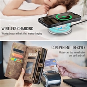 iPhone 16 Plus Caseme 008 2-i-1 Multifunksjonell Lommebok-deksel - Brun