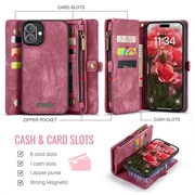 iPhone 16 Plus Caseme 008 2-i-1 Multifunksjonell Lommebok-deksel - Rød