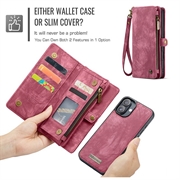 iPhone 16 Plus Caseme 008 2-i-1 Multifunksjonell Lommebok-deksel - Rød