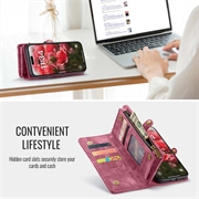 iPhone 16 Plus Caseme 008 2-i-1 Multifunksjonell Lommebok-deksel - Rød