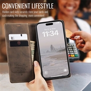 iPhone 16 Plus Caseme 013 Series Lommebok-deksel - Kaffe