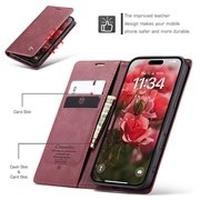 iPhone 16 Plus Caseme 013 Series Lommebok-deksel - Vinrød