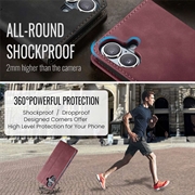 iPhone 16 Plus Caseme 013 Series Lommebok-deksel - Vinrød