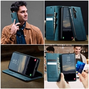 Samsung Galaxy S26 FE Caseme 033 Lommebok-etui med kalvestruktur og RFID-blokkering - Grønn