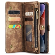 iPhone 15 Caseme 2-i-1 Multifunksjonell Lommebok-deksel - Brun