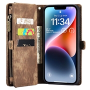 iPhone 15 Pro Caseme 2-i-1 Multifunksjonell Lommebok-deksel - Brun