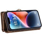 iPhone 15 Pro Caseme 2-i-1 Multifunksjonell Lommebok-deksel - Brun
