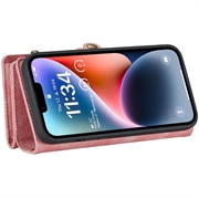 iPhone 15 Pro Caseme 2-i-1 Multifunksjonell Lommebok-deksel - Rosa