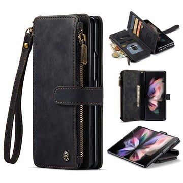 Caseme C30 Multifunksjonell Samsung Galaxy Z Fold4 Lommebok-deksel - Svart
