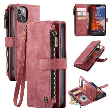 Caseme C30 Multifunksjonell iPhone 14 Plus Lommebok-deksel - Rød