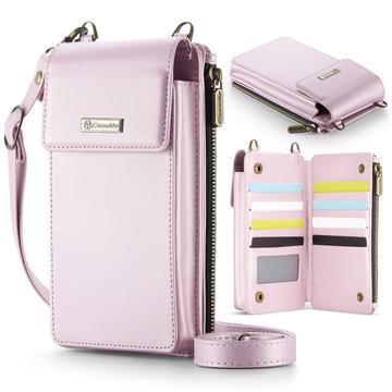 Caseme ME50 Universal Crossbody-veske med RFID-beskyttelse - 4"-7.3" - Rosa