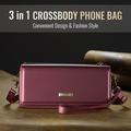 Caseme Me30 3-i-1 Crossbody-telefonveske - 4"-7.5" - rød