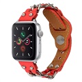 Apple Watch Series 7/SE/6/5/4/3/2/1 Kjede Lærrem - 41mm/40mm/38mm - Rød