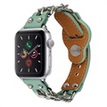 Apple Watch Series 7/SE/6/5/4/3/2/1 Kjede Lærrem - 45mm/44mm/42mm - Grønn