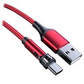 Ladekabel med Roterende Magnetisk Kontakt - 2m, USB-C - Red