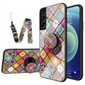 Checkered Pattern Samsung Galaxy S22 5G Hybrid-deksel - Fargerik Mandala