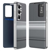 Samsung Galaxy S26 Ultra Smart View-flipetui med rutemønster og kortlomme