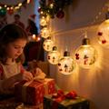 LED-lyskjede med julenissemotiv og gjennomsiktige kuler – 10 varmhvite LED-pærer – 2m