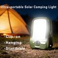 Solcelledrevet campinglampe med klips og 3 lysstyrkemodus - grønn
